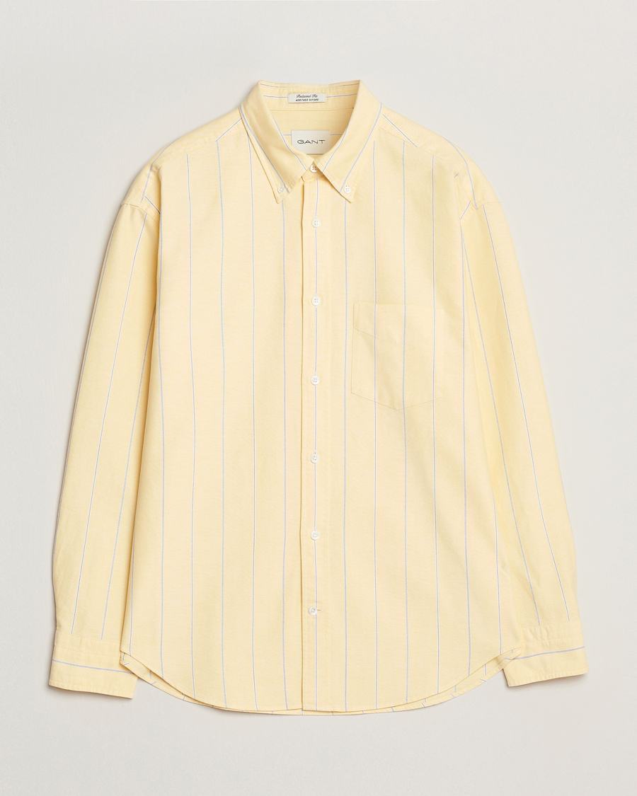 Herren | Hemden | GANT | Regular Fit Heritage Oxford Striped Shirt Banana Yellow