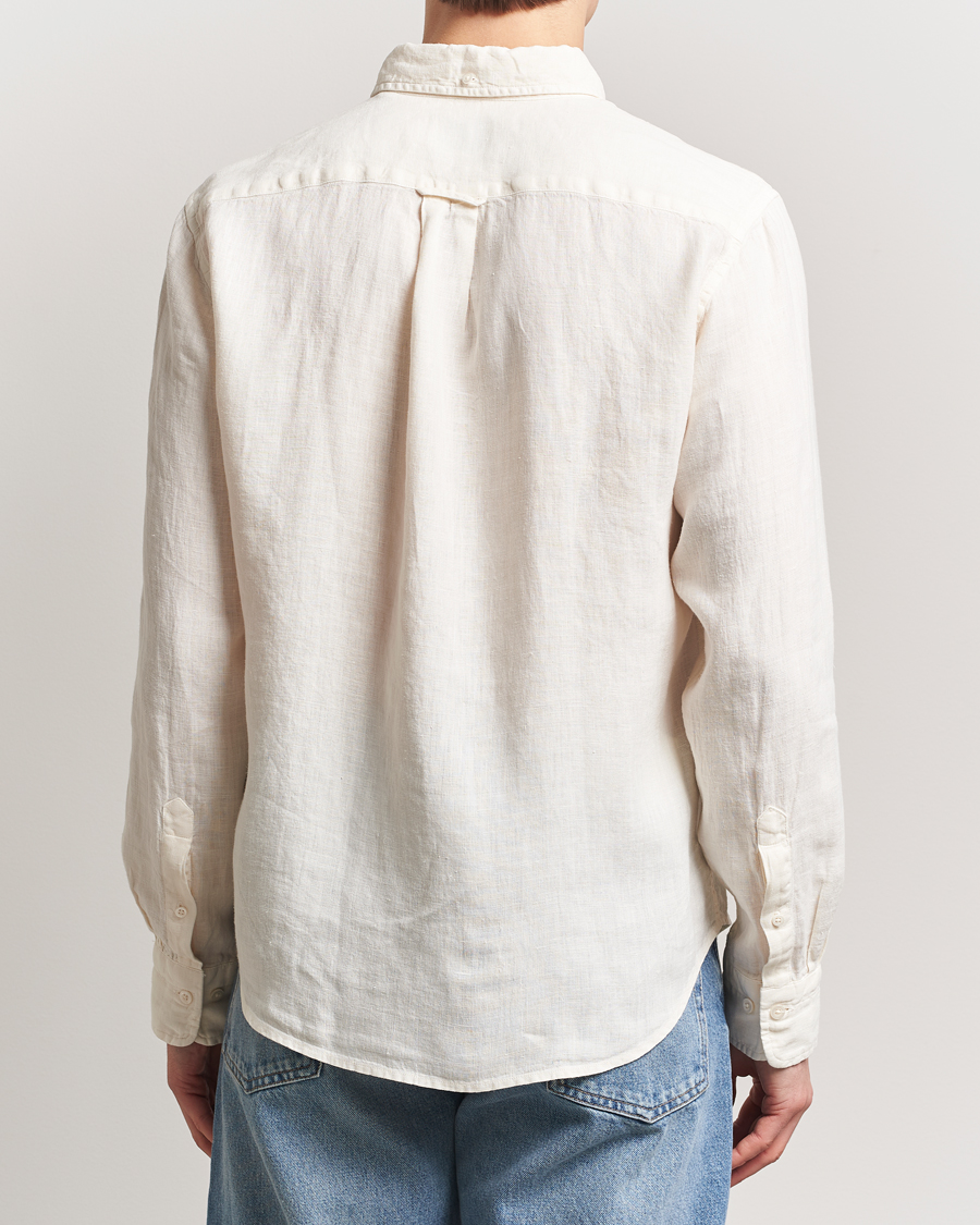 Herren | Hemden | GANT | Regular Fit Garment Dyed Linen Shirt Cream