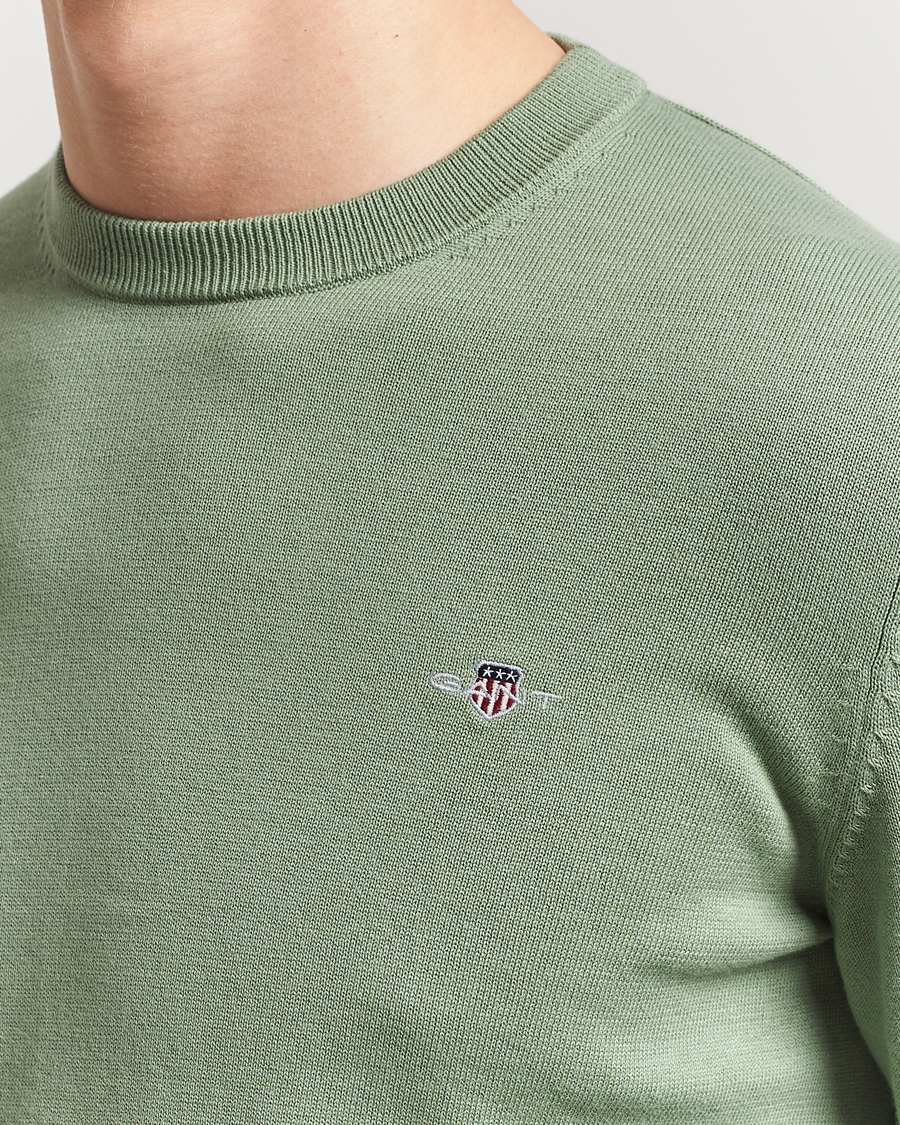 Herren | Pullover | GANT | Classic Cotton Crew Neck Kalamata Green