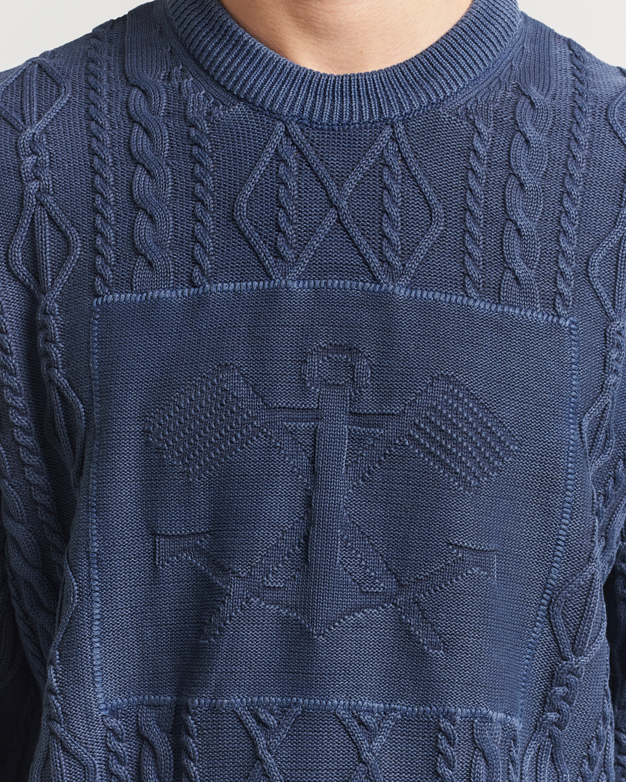 Herren | Pullover | GANT | Aran Cable Knitted Sweater Evening Blue