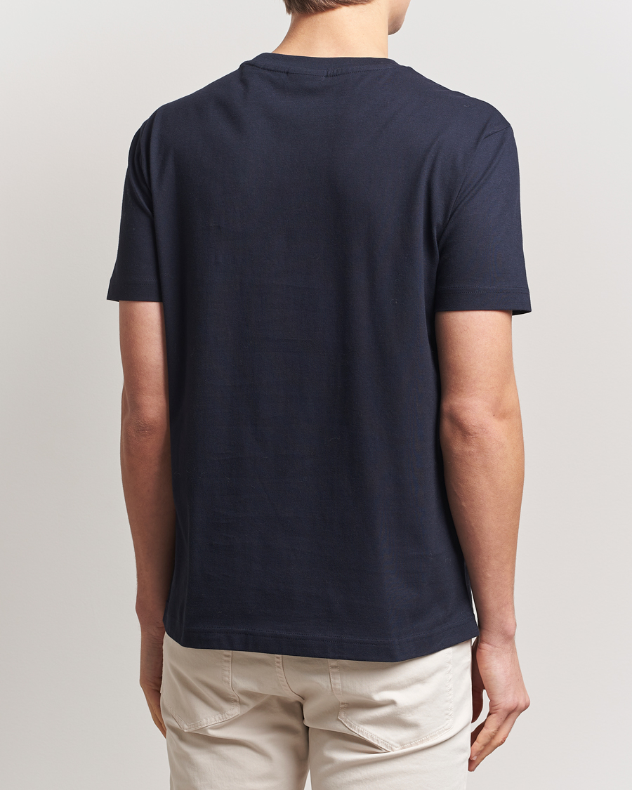 Herren | T-Shirts | GANT | Small Graphic Crew Neck T-Shirt Evening Blue