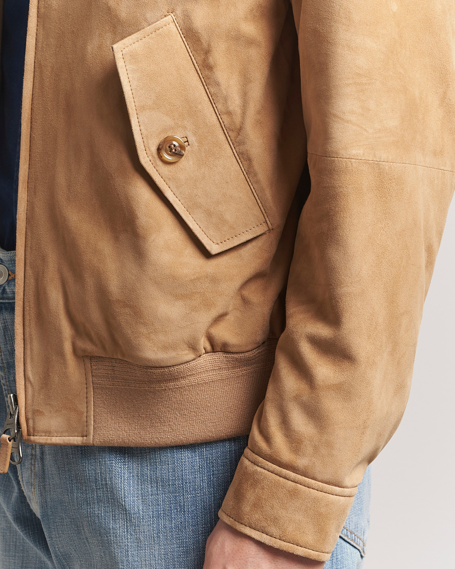 Herren | Jacken | GANT | Suede Harrington Jacket Warm Khaki