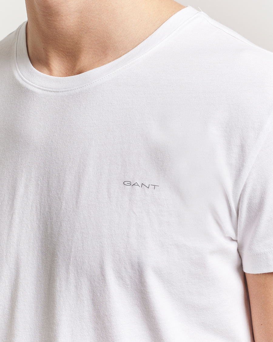Herren | T-Shirts | Gant | 2-Pack Crew Neck T-Shirt Navy/White