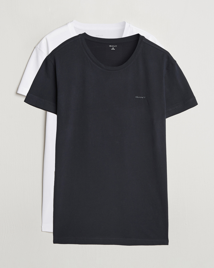 Herren | T-Shirts | Gant | 2-Pack Crew Neck T-Shirt Black/White