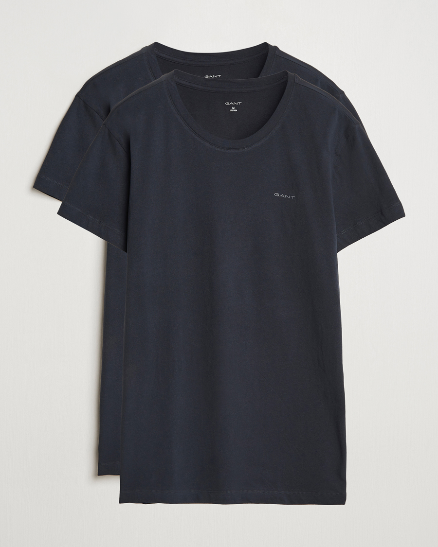 Herren | T-Shirts | Gant | 2-Pack Crew Neck T-Shirt Black