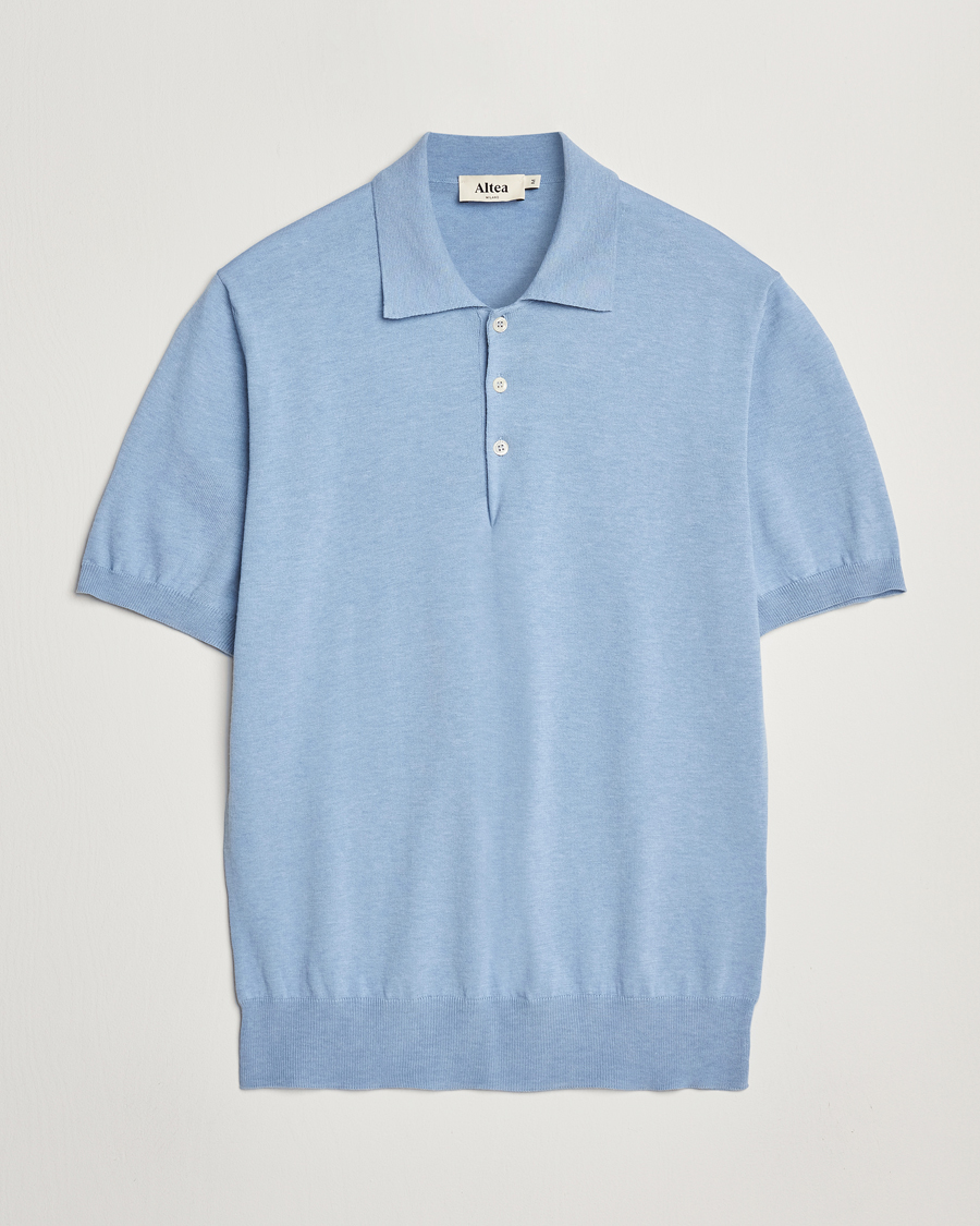 Herren | Poloshirts | Altea | Short Sleeve Cotton Polo Light Blue