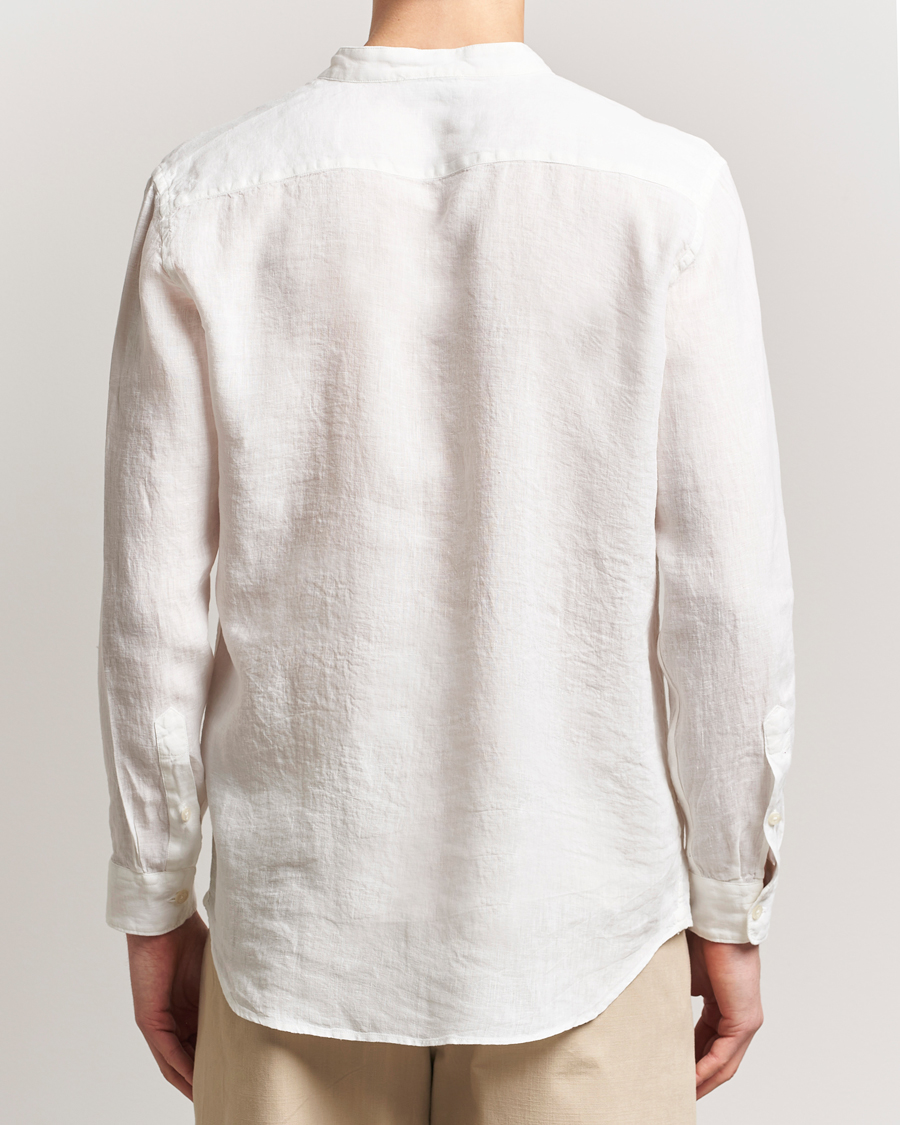 Herren | Hemden | Altea | Linen Guru Collar Shirt White