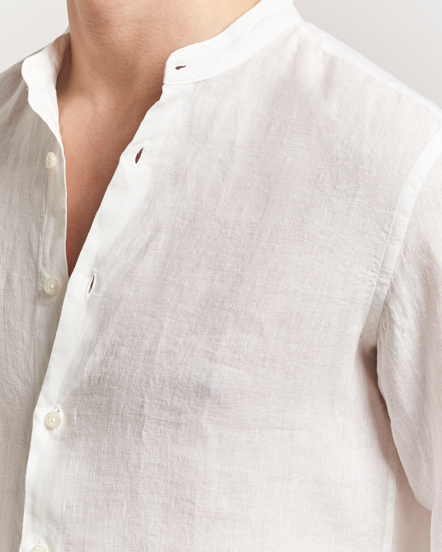 Herren | Hemden | Altea | Linen Guru Collar Shirt White