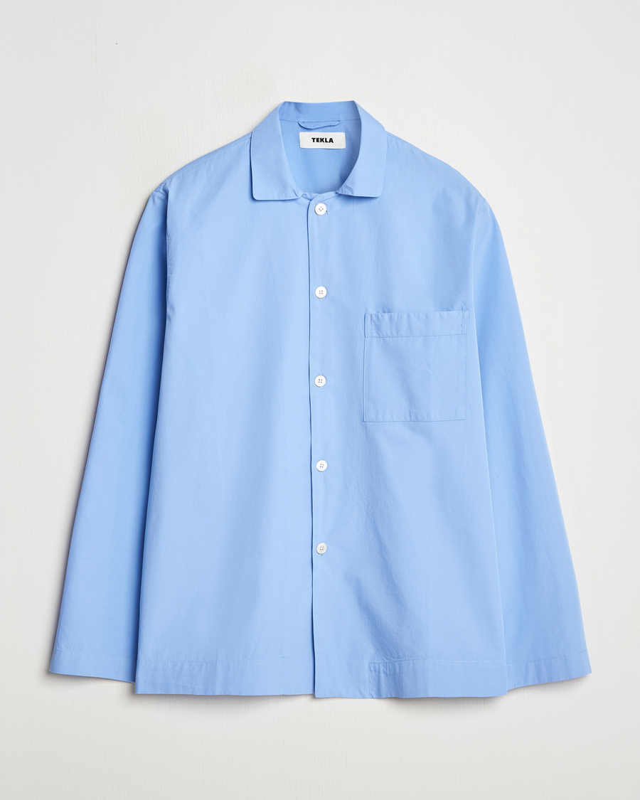 Herren | Schlafanzüge & Bademäntel | Tekla | Poplin Pyjama Shirt Cornflower Blue