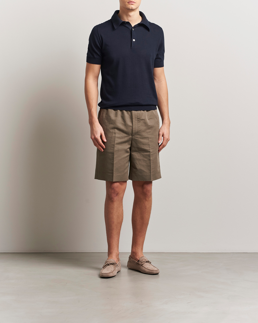 Herren | Pullover | Zegna | Premium Cotton Knitted Polo Navy