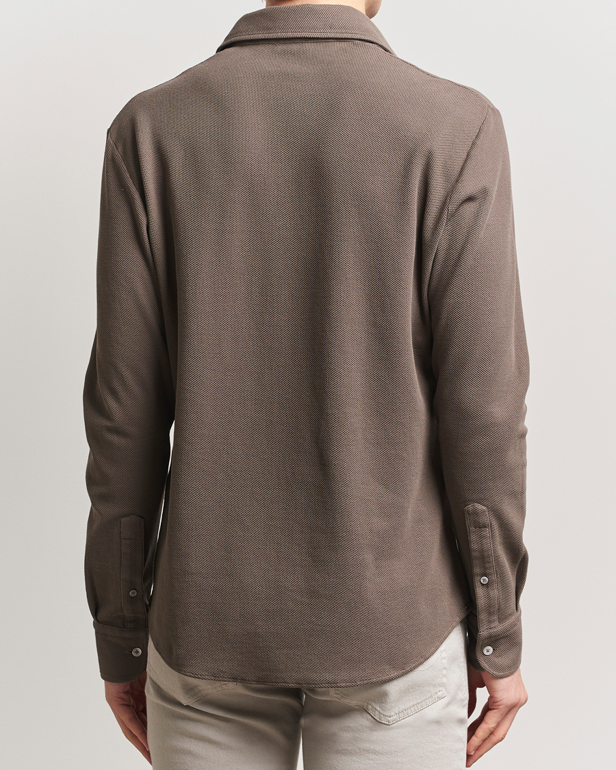 Herren | Pullover | Zegna | Cotton Piquet Long Sleeve Polo Brown