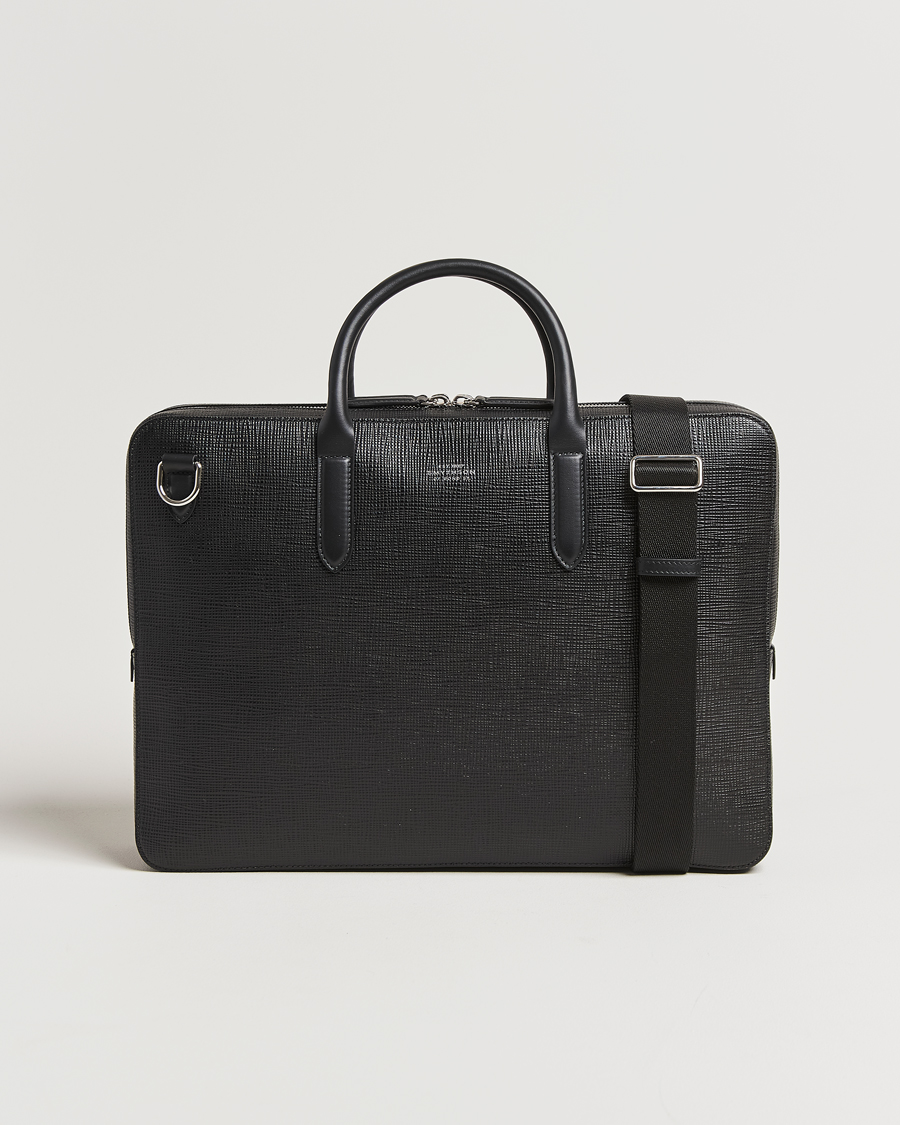 Herren | Taschen | Smythson | Panama Large Lightweight Briefcase Black