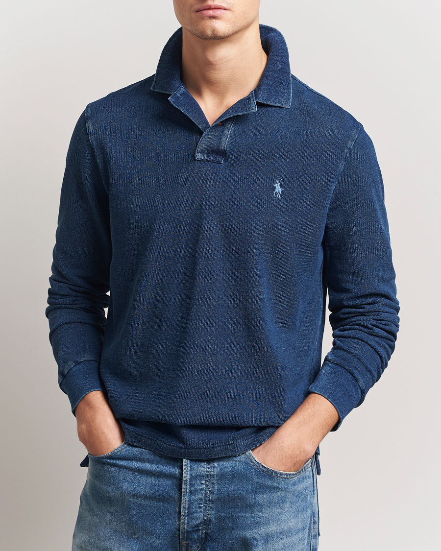 Herren | Pullover | Polo Ralph Lauren | Custom Slim Fit Long Sleeve Polo Shirt Dark Indigo