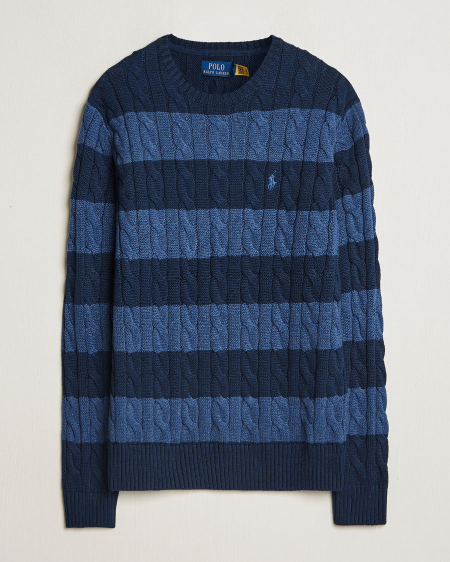 Herren | Pullover | Polo Ralph Lauren | Striped Cotton Sweater Navy Combo