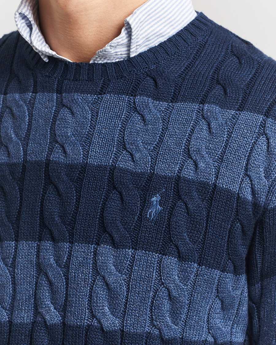 Herren | Pullover | Polo Ralph Lauren | Striped Cotton Sweater Navy Combo
