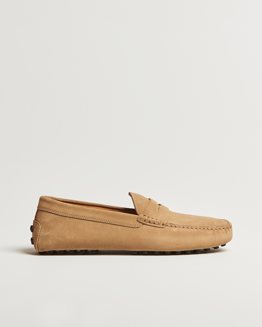 Herren | Tod's Gommino Carshoe Beige Suede | Tod's | Gommino Carshoe Beige Suede