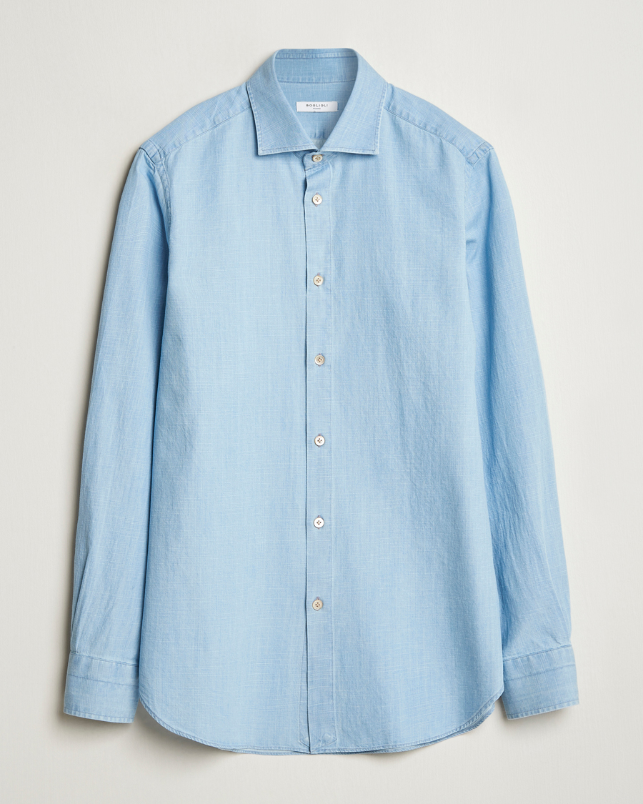 Herren | Hemden | Boglioli | Chambray Shirt Light Blue