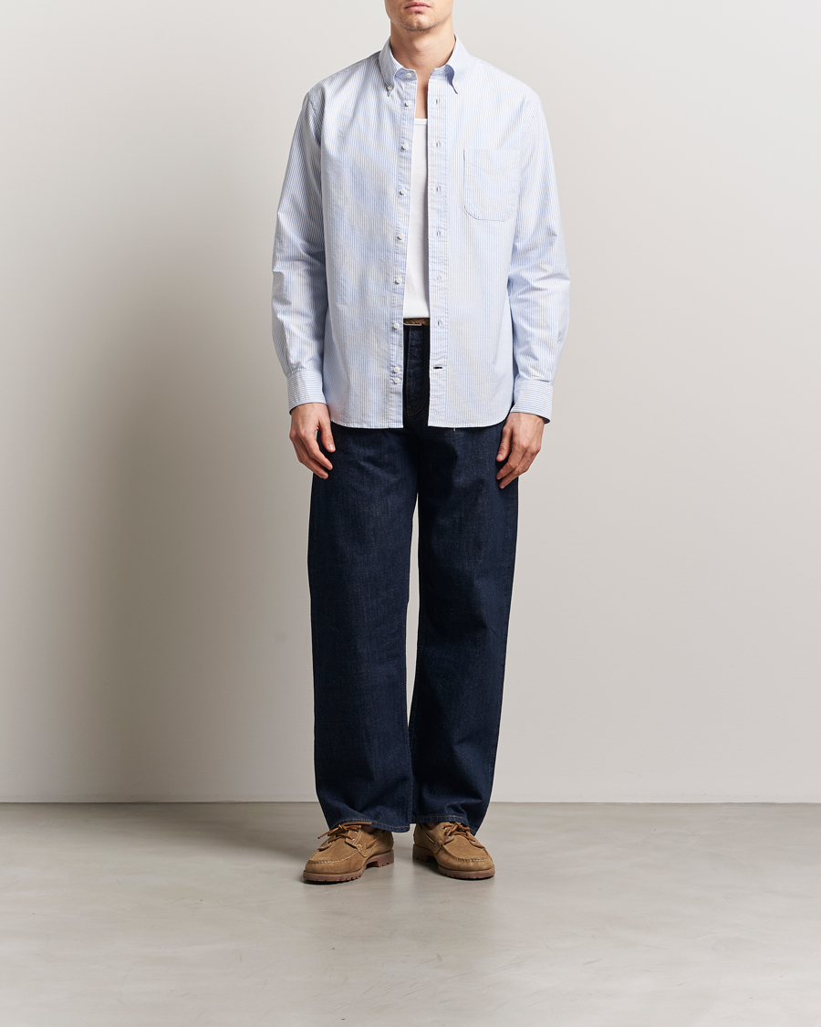 Herren | Hemden | Gitman Vintage | Button Down Striped Oxford Shirt Light Blue