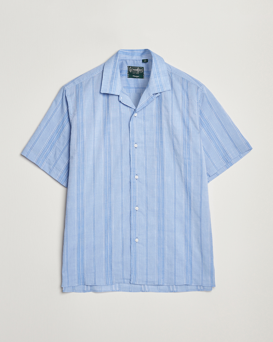 Herren | Hemden | Gitman Vintage | Japanese Dobby Camp Shirt Light Blue
