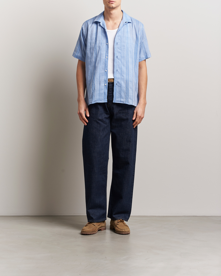 Herren | Hemden | Gitman Vintage | Japanese Dobby Camp Shirt Light Blue
