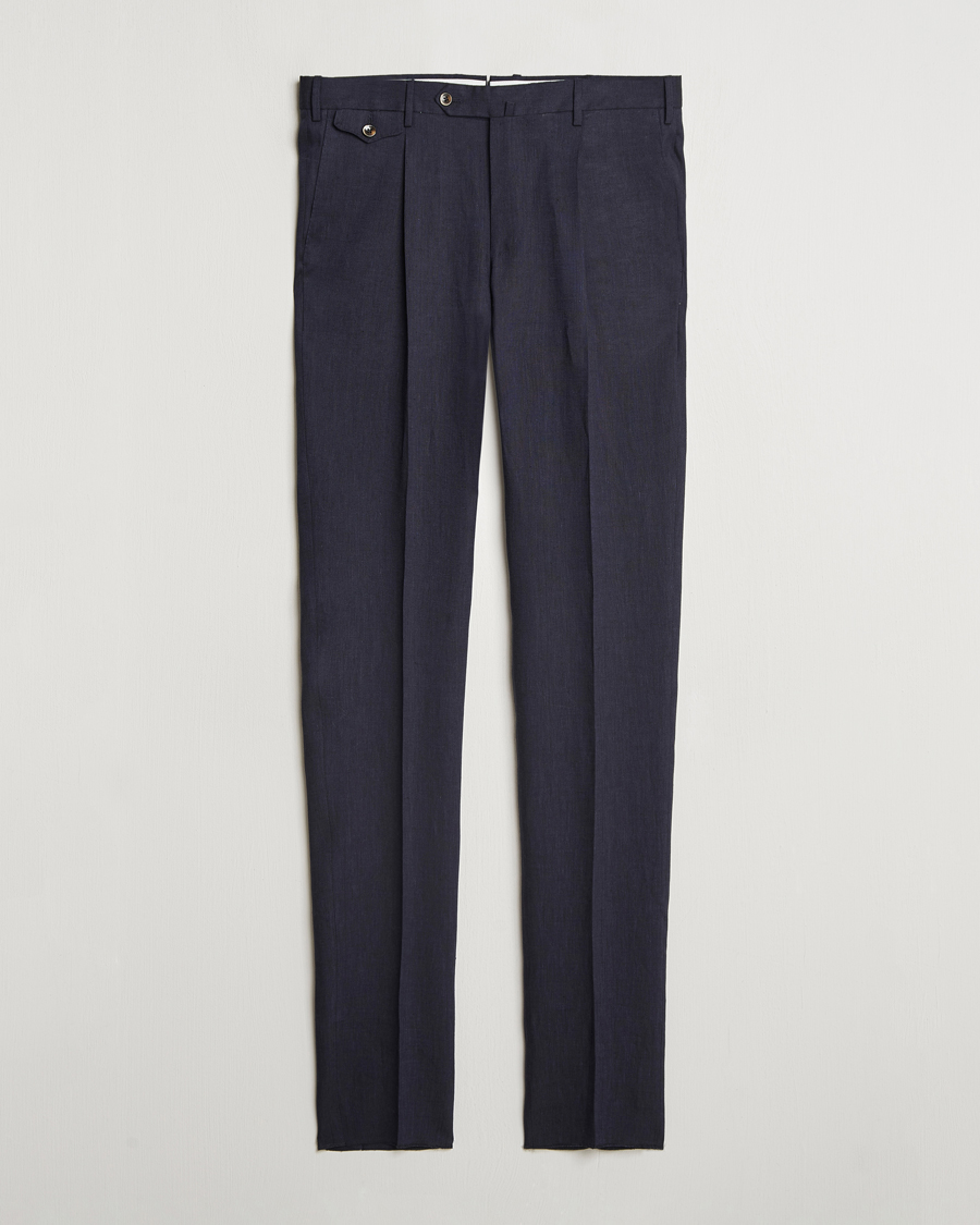 Herren | Hosen | PT01 | Gentleman Fit Linen Trousers Navy