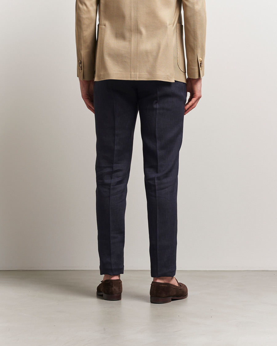 Herren | Hosen | PT01 | Gentleman Fit Linen Trousers Navy