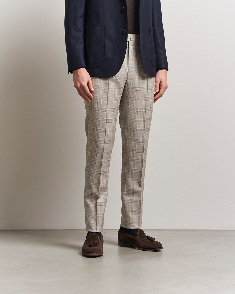Herren | Hosen | PT01 | Gentleman Fit Check Wool Trousers Beige