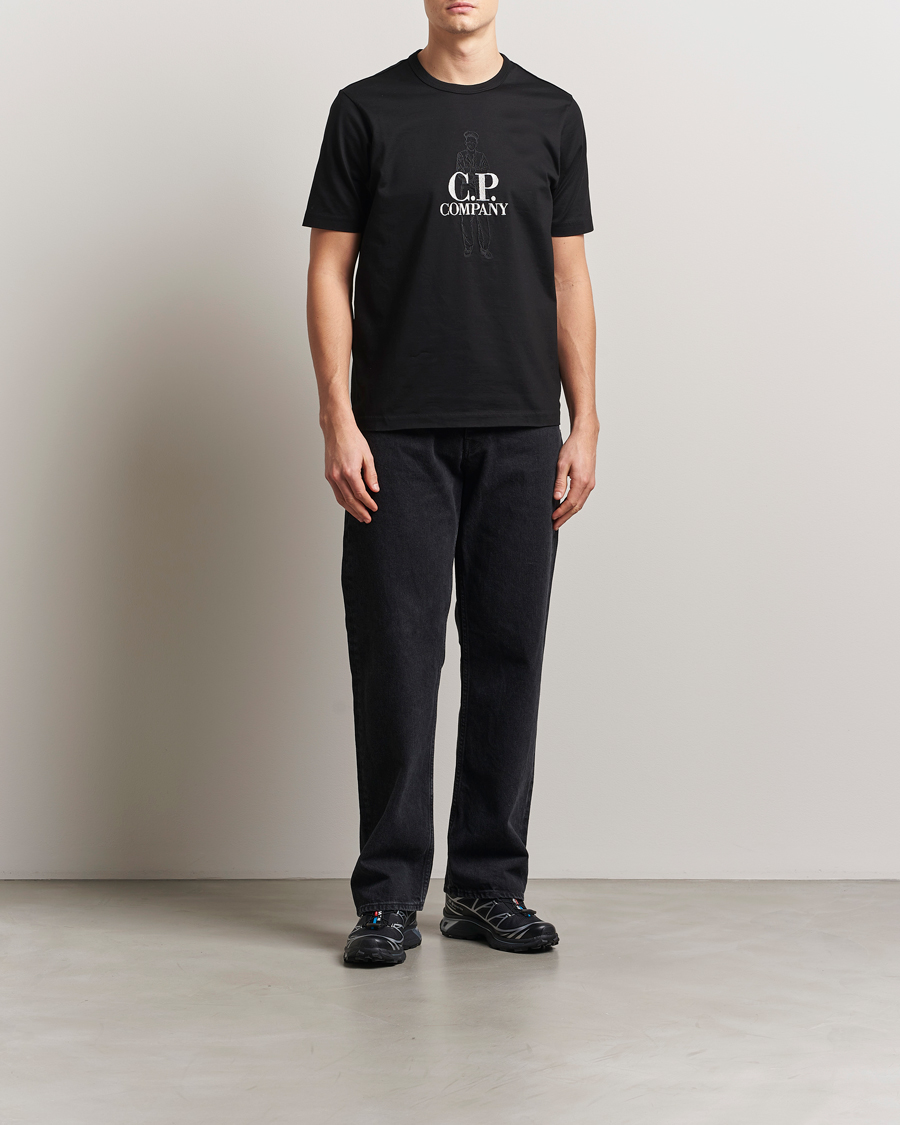 Herren | T-Shirts | C.P. Company | Mercerized Heavy Cotton Back Logo T-Shirt Black