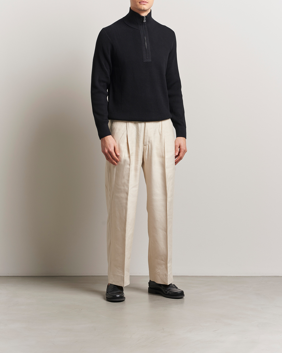 Herren | Pullover | J.Lindeberg | Alex Knitted Half-Zip Black