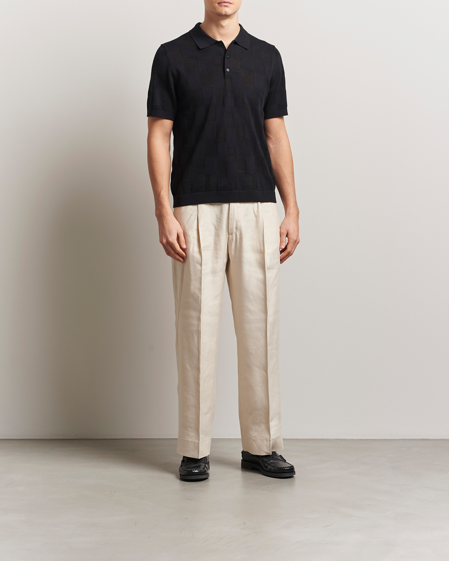 Herren | Poloshirts | J.Lindeberg | Reymond Stacked Bridge Polo Black