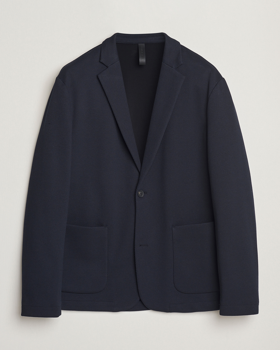 Herren | Sakkos | J.Lindeberg | Calvon 3D Piquet Blazer Navy