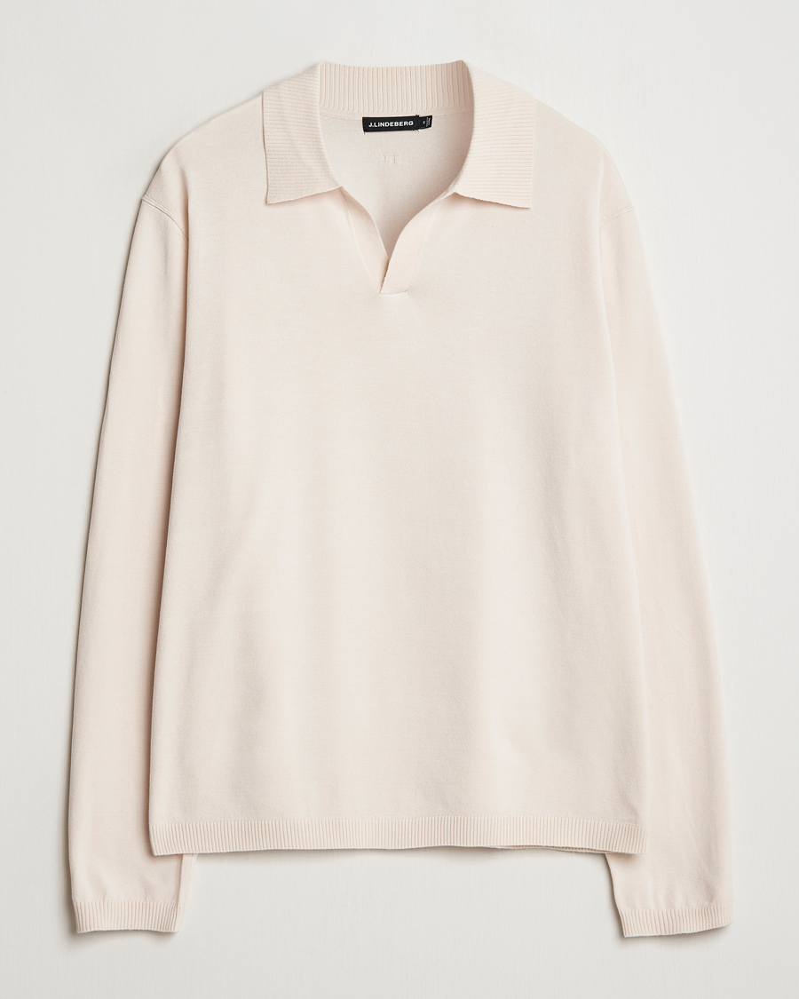 Herren | Poloshirts | J.Lindeberg | Rowan Long Sleeve Polo Moonbeam