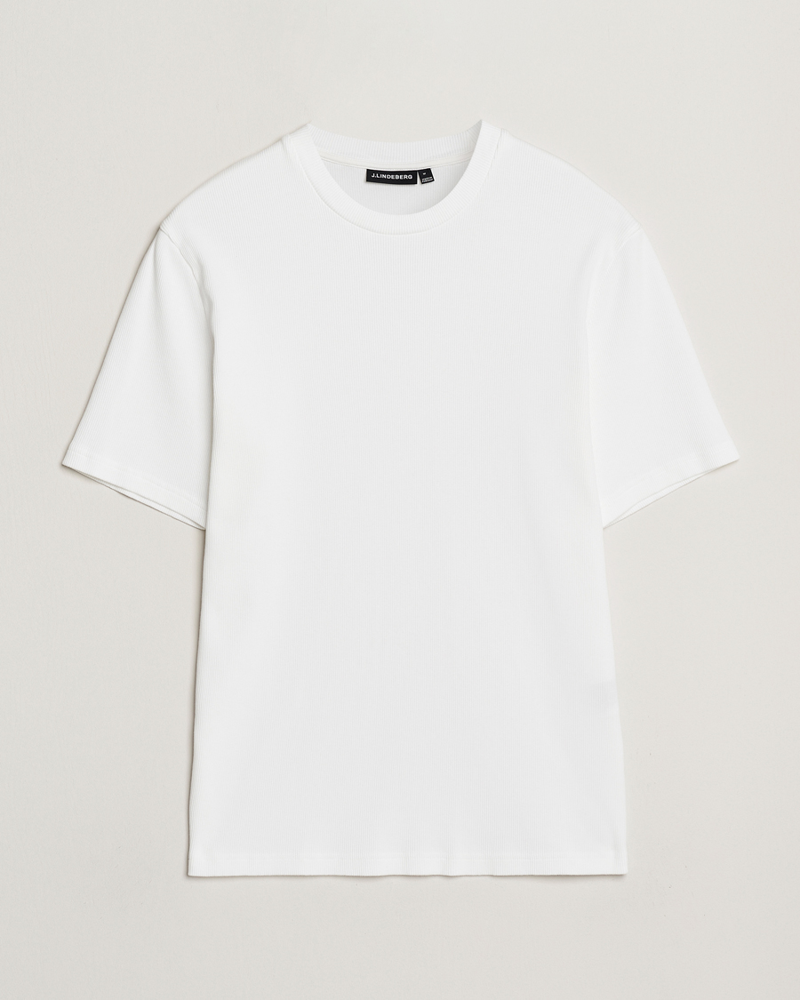 Herren | T-Shirts | J.Lindeberg | Rob Slim Rib T-Shirt White