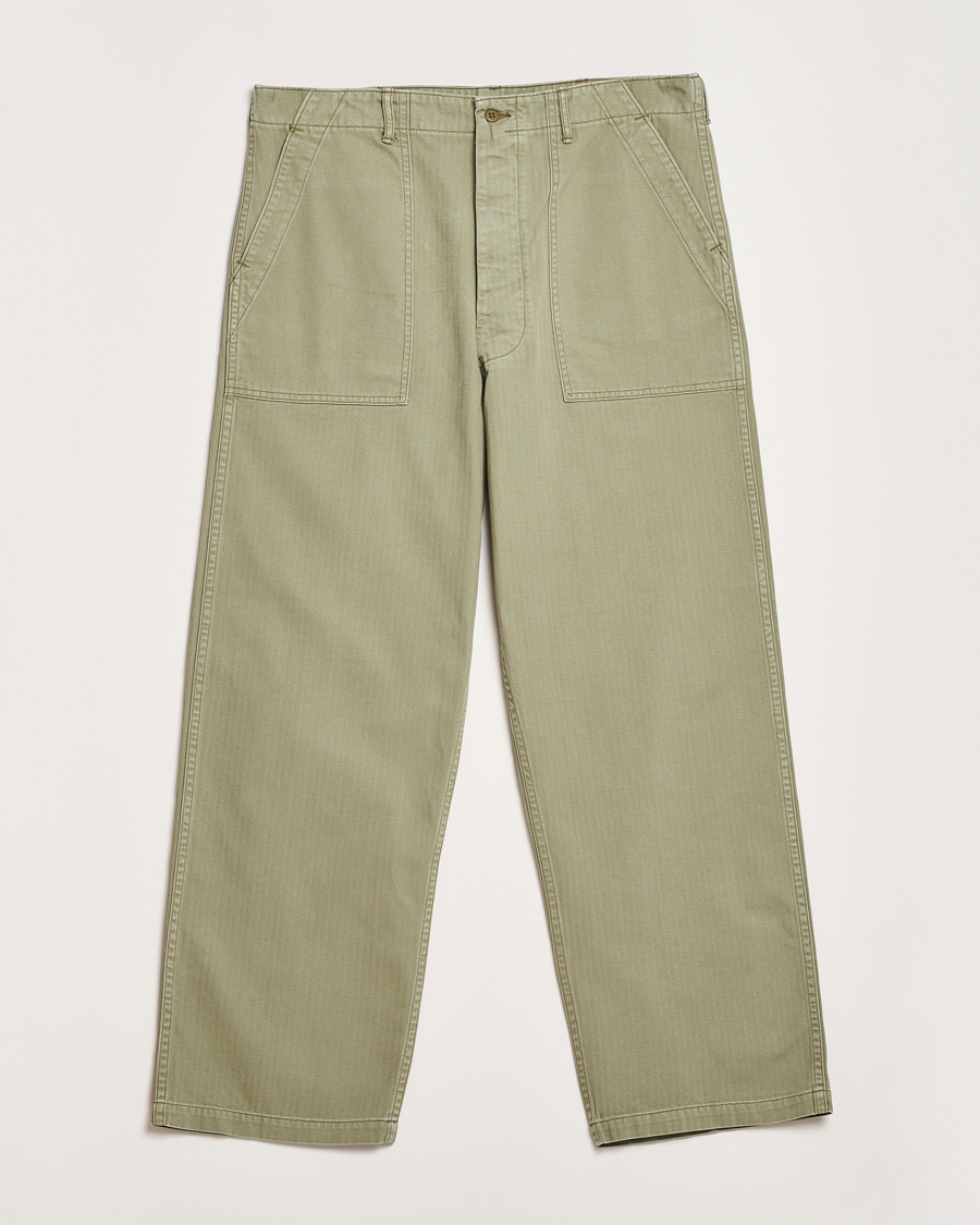 Herren | Hosen | orSlow | Herringbone Summer Fatigue Pants Green