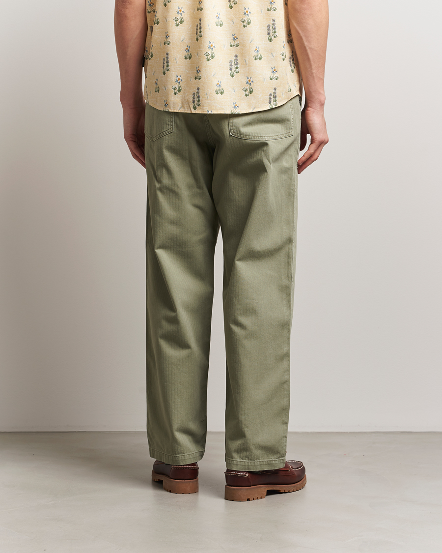 Herren | Hosen | orSlow | Herringbone Summer Fatigue Pants Green