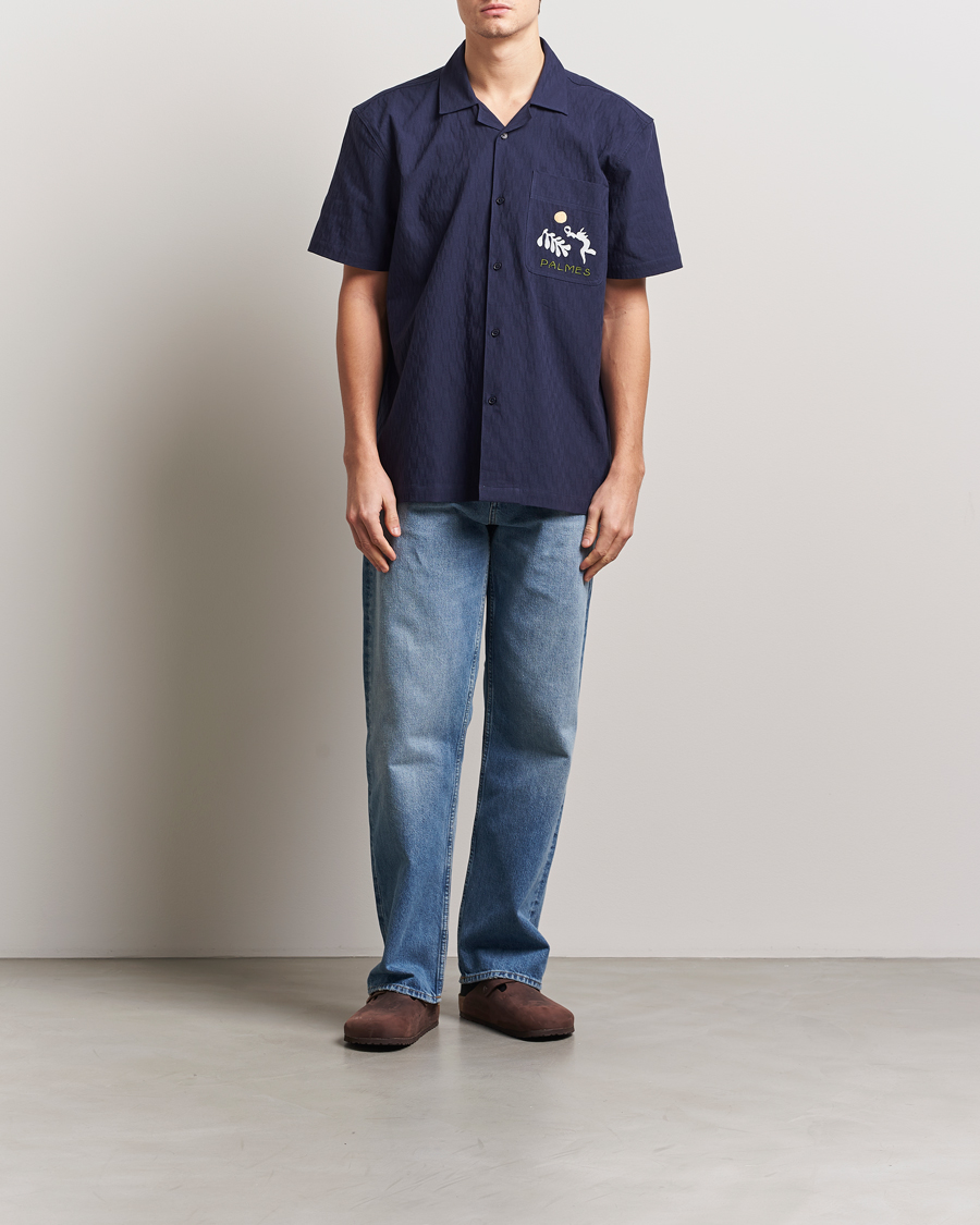 Herren | Hemden | Palmes | Garden Short Sleeve Shirt Navy