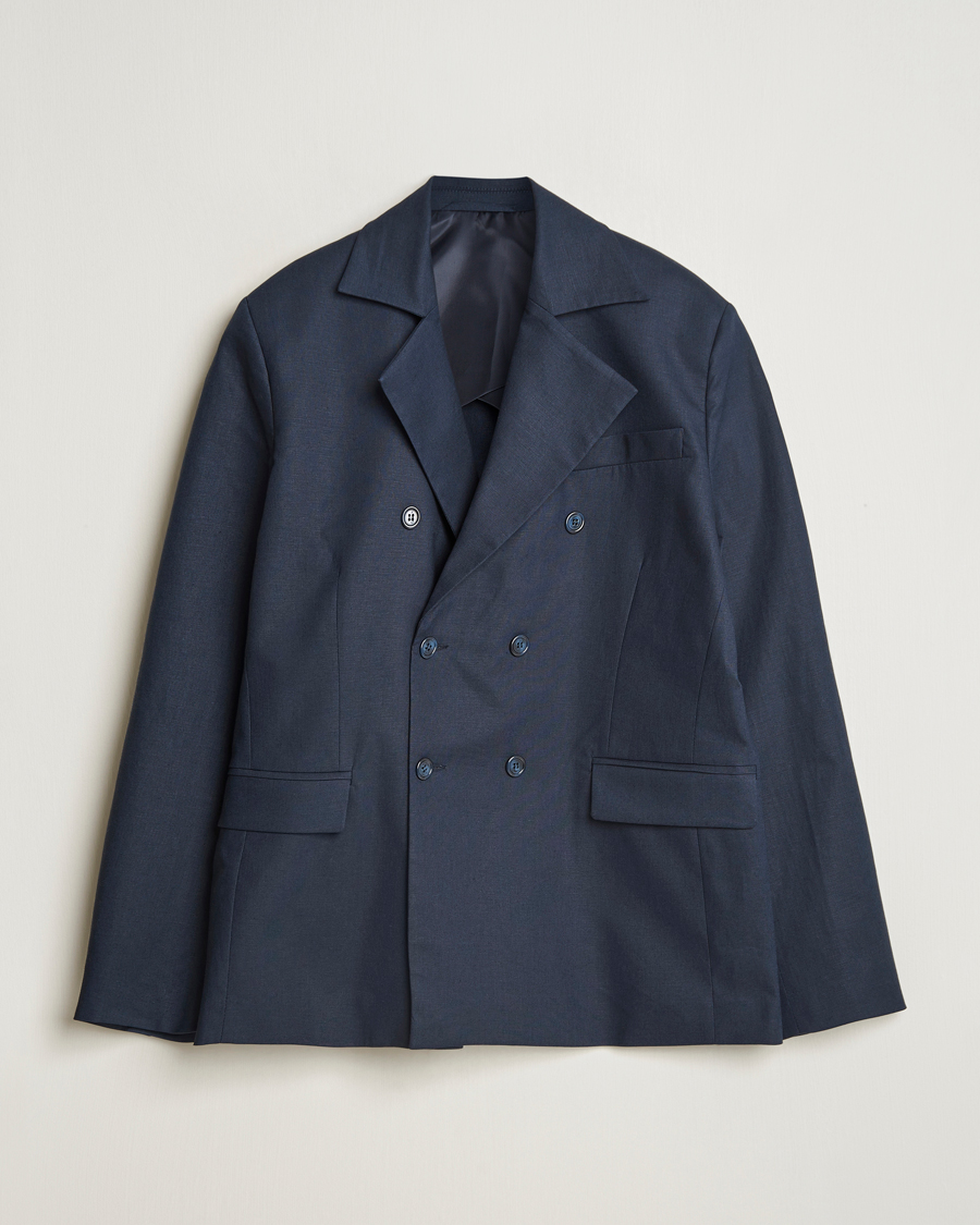 Herren | Sakkos | Palmes | Double Breasted Linen Sport Coat Navy