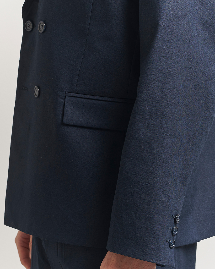 Herren | Sakkos | Palmes | Double Breasted Linen Sport Coat Navy