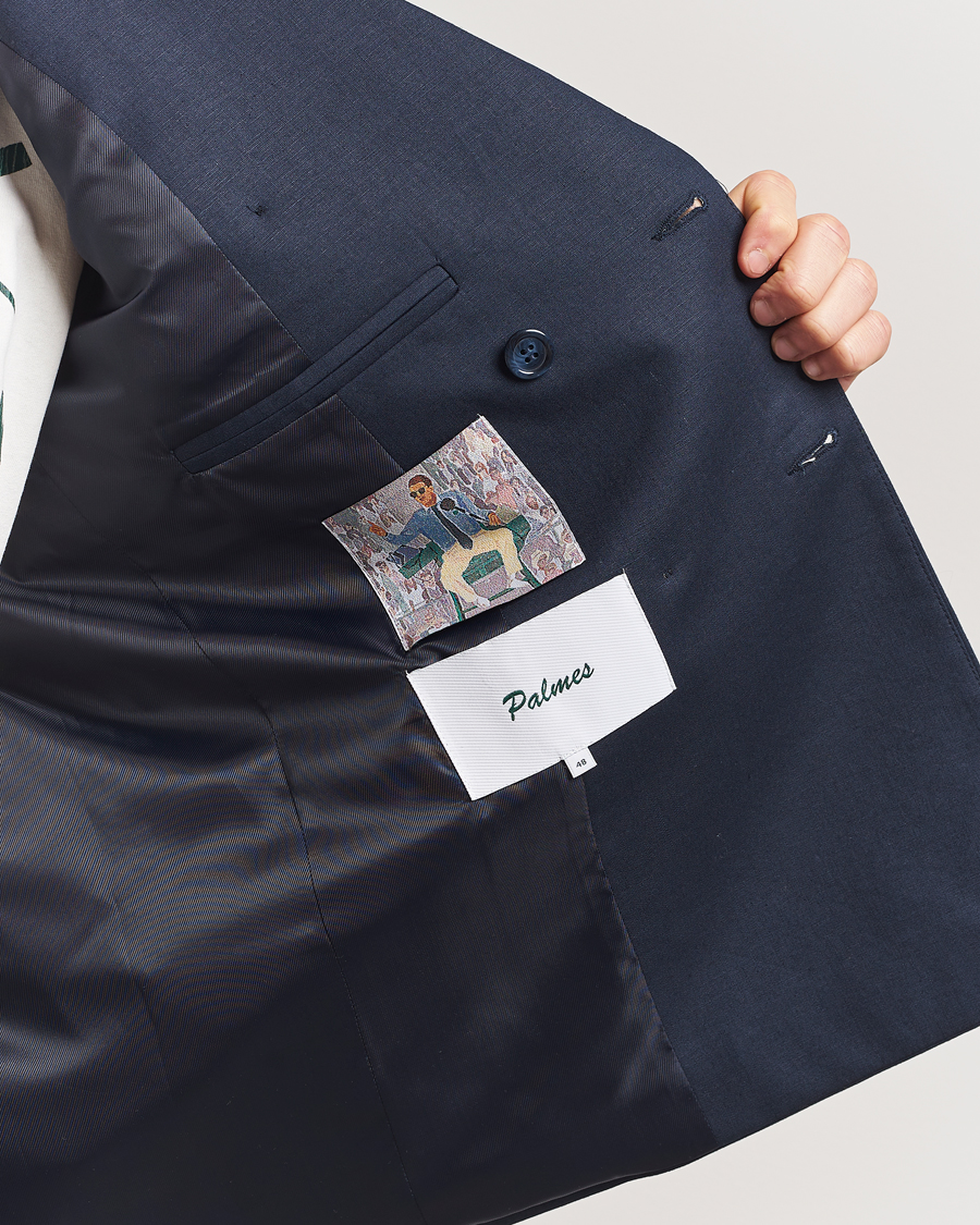 Herren | Sakkos | Palmes | Double Breasted Linen Sport Coat Navy