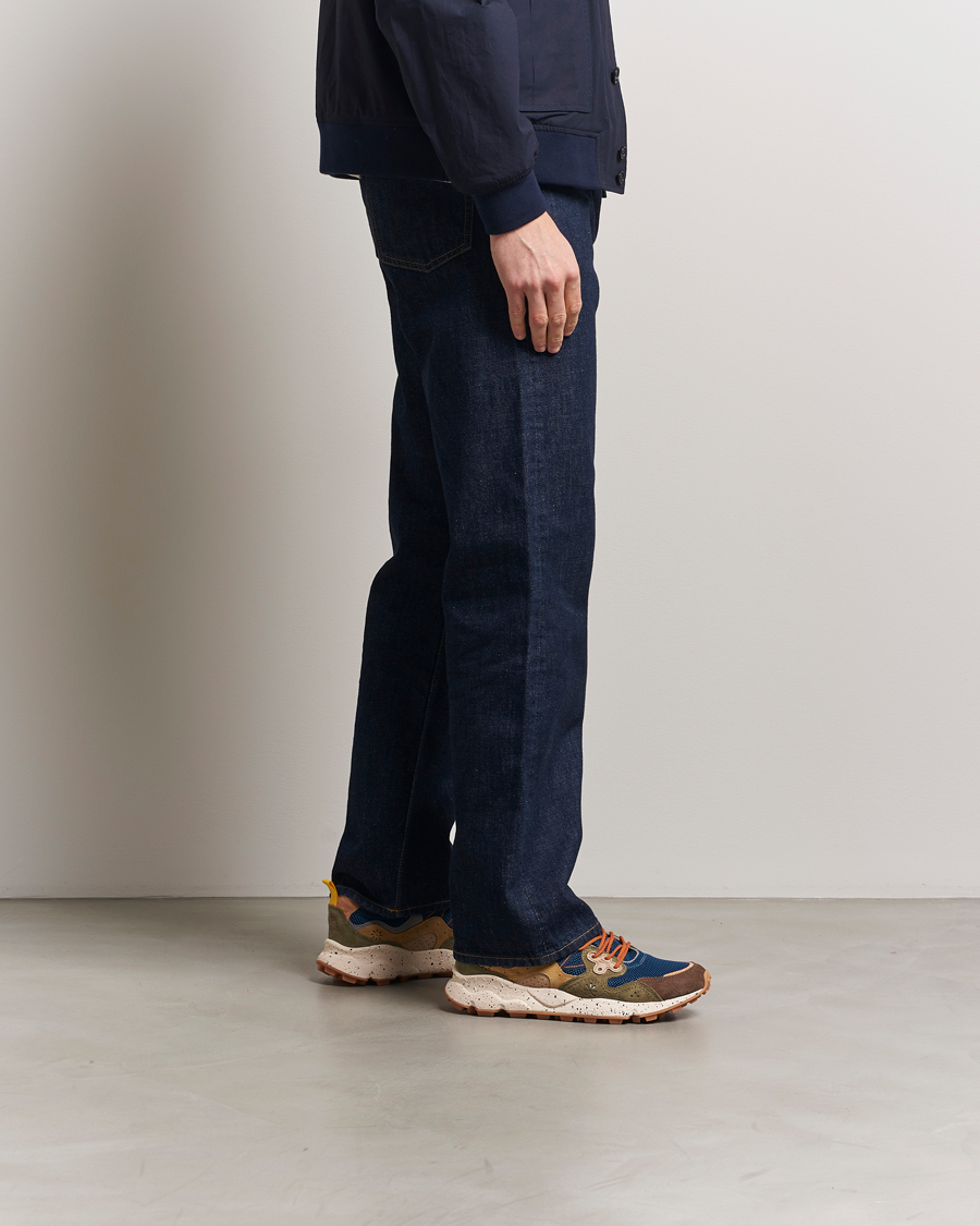 Herren | Flower Mountain Yamano 3 Suede/Nylon Mesh Sneaker Green/Brown/Blue | Flower Mountain | Yamano 3 Suede/Nylon Mesh Sneaker Green/Brown/Blue