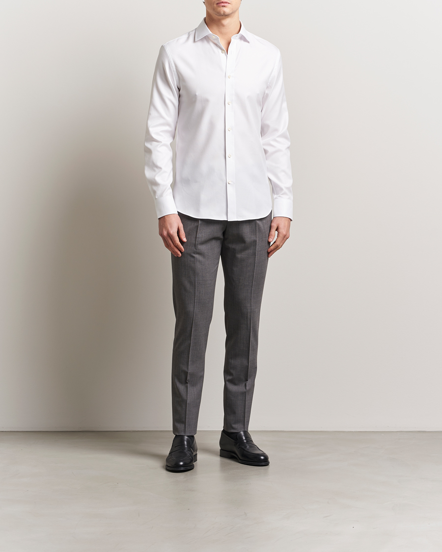 Herren | Hemden | Tiger of Sweden | Adley Structured Slim Fit Cut Away Shirt White