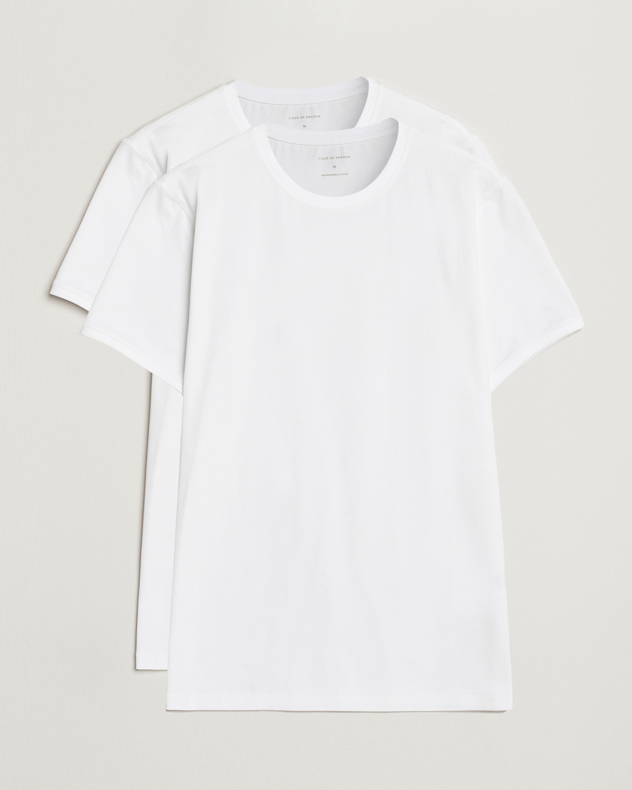 Herren | T-Shirts | Tiger of Sweden | Heimdal 2-Pack Crew Neck T-Shirt White
