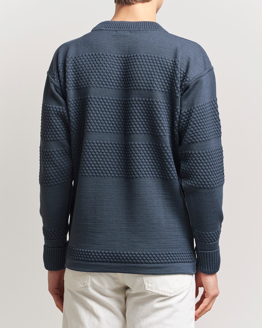 Herren | Pullover | S.N.S. Herning | Fisherman Wool Crew Neck Sweater Faded Mineral Blue