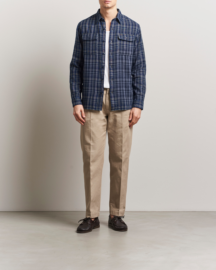 Herren | Hemden | RRL | Matlock Double Pocket Shirt Indigo Plaid