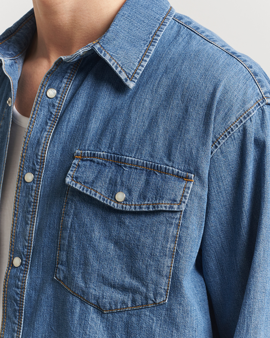 Herren | Hemden | Jeanerica | Arno Denim Shirt Light Blue Vintage