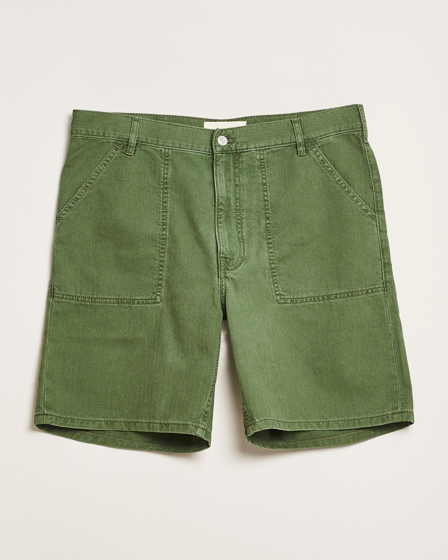 Herren | Shorts | Jeanerica | GM011 Genua Worker Chino Shorts Chevron Green