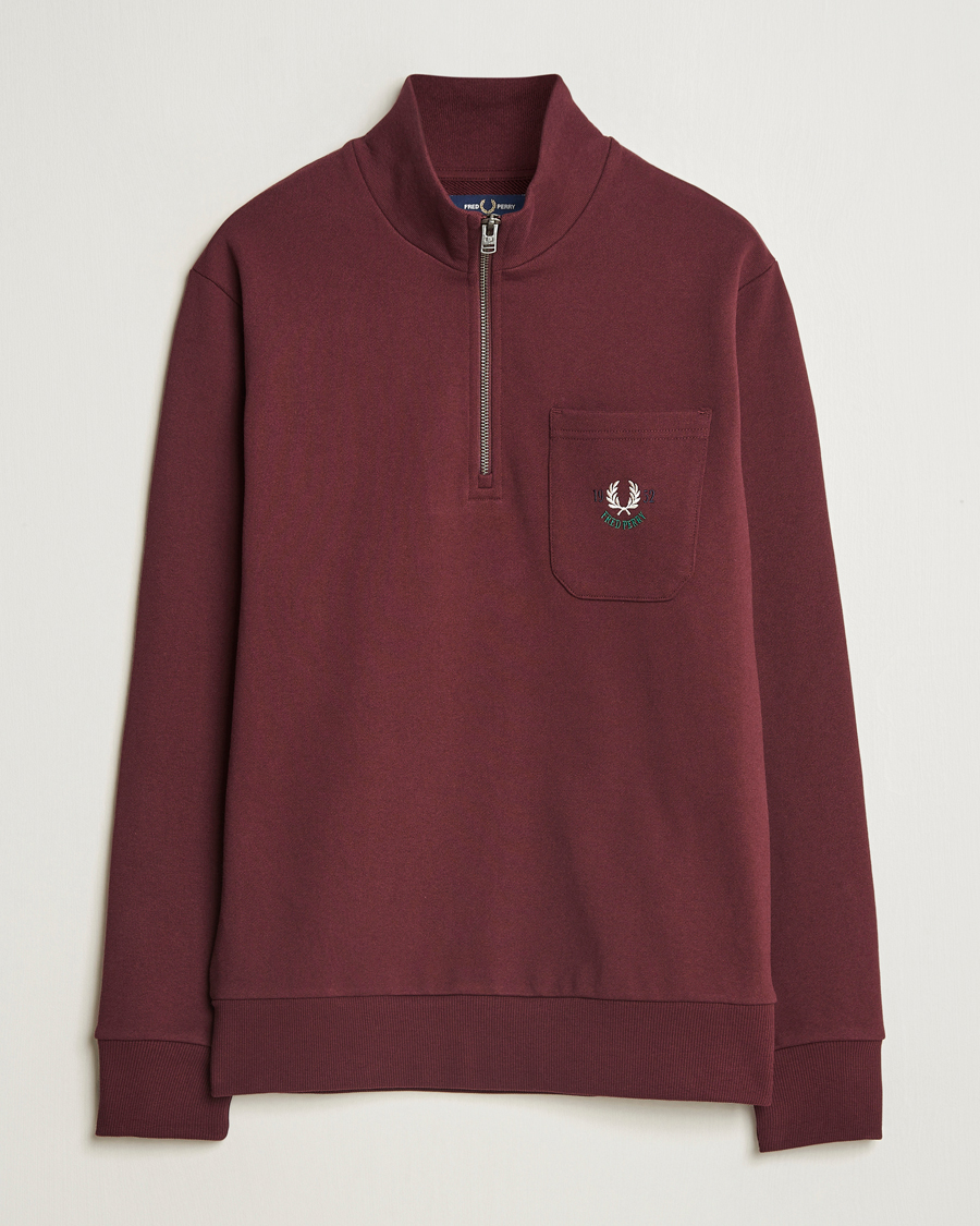 Herren | Pullover | Fred Perry | Embroidered Champion Half Zip Oxblood