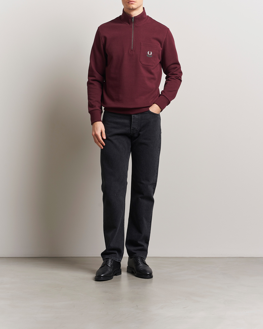 Herren | Pullover | Fred Perry | Embroidered Champion Half Zip Oxblood