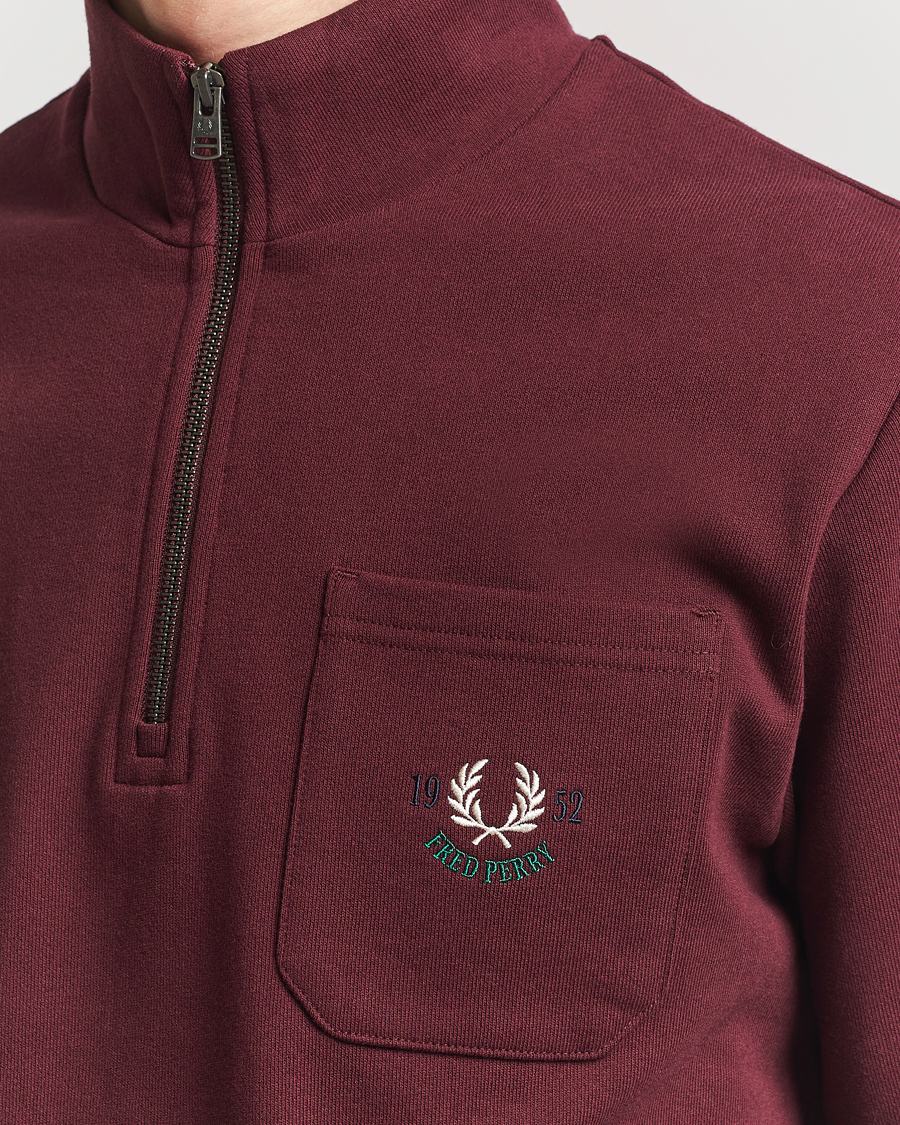 Herren | Pullover | Fred Perry | Embroidered Champion Half Zip Oxblood