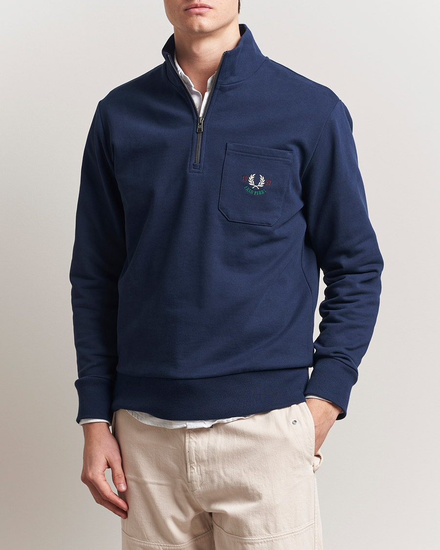 Herren | Pullover | Fred Perry | Embroidered Champion Half Zip Tennis Blue